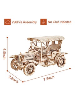 Robotime Mc801 Vintage Car 3D Puzzle 3D Wooden Puzzle Retro Car Model Kits To Build For Adults Gift For Antique Car Lovers Aesthetic Home Decor  - Image 4