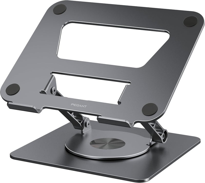 PEGANT Rotating Foldable Laptop Stand For Desk, 360° Adjustable Ergonomic Portable Aluminum 10-16" Laptop Organizer, Lightweight Notebook Holder For Home Office Travel, Compatible With Macbook Dell Hp - Image 1