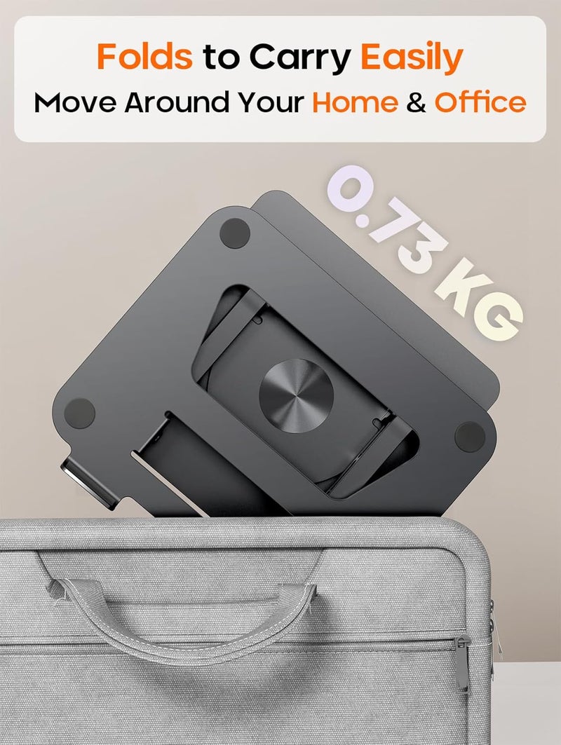 PEGANT Rotating Foldable Laptop Stand For Desk, 360° Adjustable Ergonomic Portable Aluminum 10-16" Laptop Organizer, Lightweight Notebook Holder For Home Office Travel, Compatible With Macbook Dell Hp - Image 5