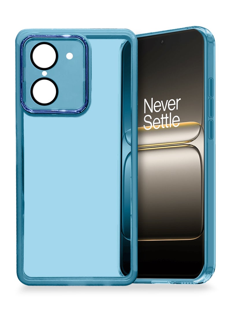 دبليو تيك غطاء خلفي أنيق مزود بحماية عدسة كاميرا من السيليكون الشفاف الناعم TPU بسمكٍ فائق لجهاز OnePlus Nord CE5 5G 2025 - باللون الأزرق - Image 1