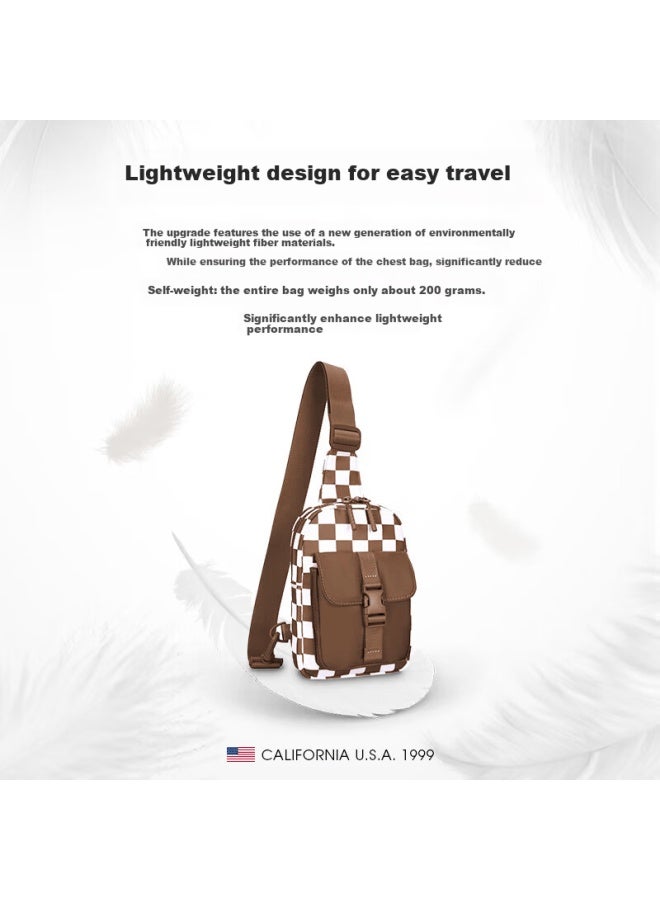 Tfo 6th Generation Casual Outdoor Chest Bag Lightweight Versatile Travel Shoulder Bag 9402584 Coffee Color - Image 2