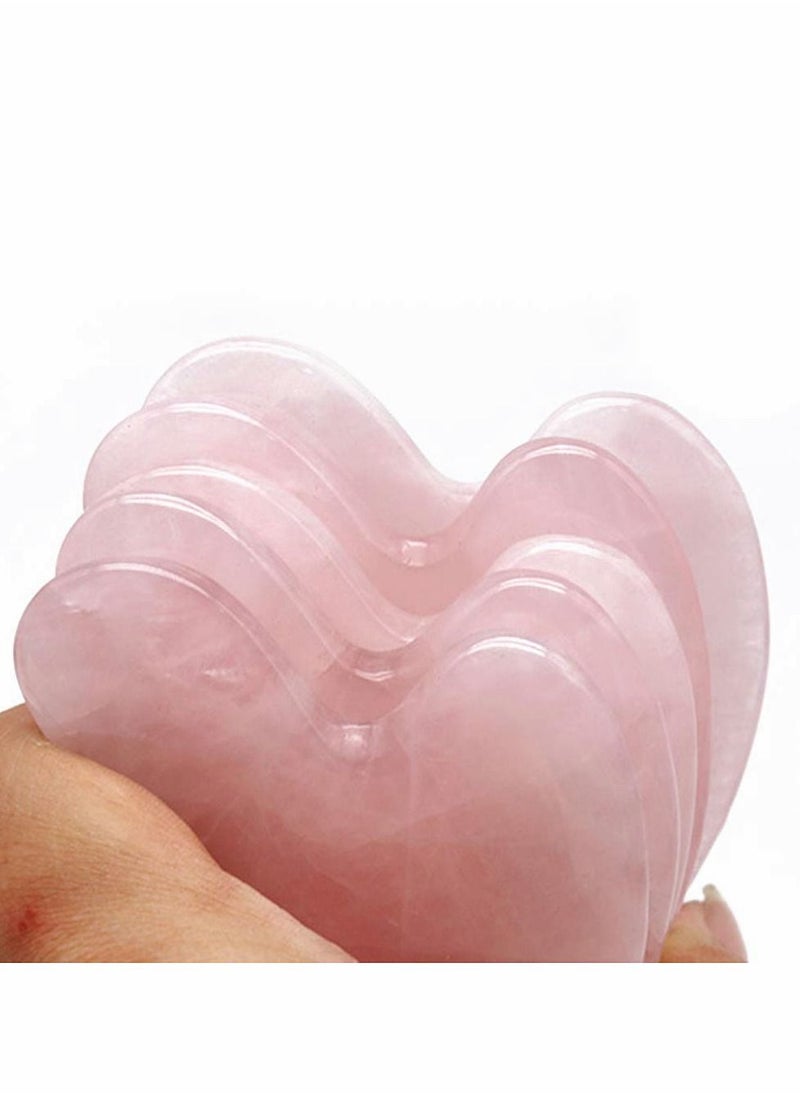 Excefore Rose Quartz Jade Gua Sha Scraping Massage Tool Pink 2X2.2X1.9inch  - Image 5