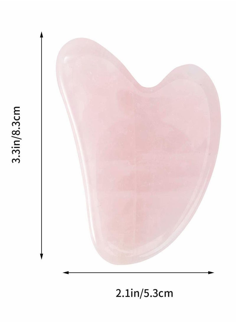 Excefore Rose Quartz Jade Gua Sha Scraping Massage Tool Pink 2X2.2X1.9inch  - Image 3