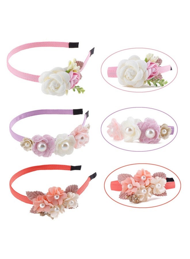 mligril Baby Girl Floral Hairband Headbands Plastic Flower Crown For Girl And Women - Image 4