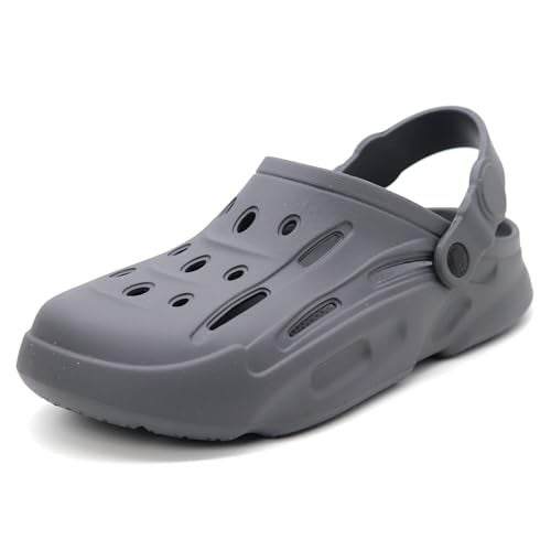 SVAAR Men Premium Comfortable Clogs || Effortless All-Day Ease with Supportive Back Strap Sandals Grey,7 UK - Image 1