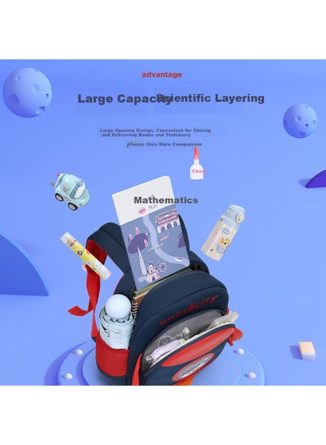 Ninth Castle Vnine City Hong Kong Ninth Castle Kindergarten Baby Anti-lost Backpack, 3-6 Years Old Children's Schoolbag, Boys And Girls Cartoon Cute Outdoor Travel Small Backpack, Cs2bv3968c Blue Rocket - Image 3
