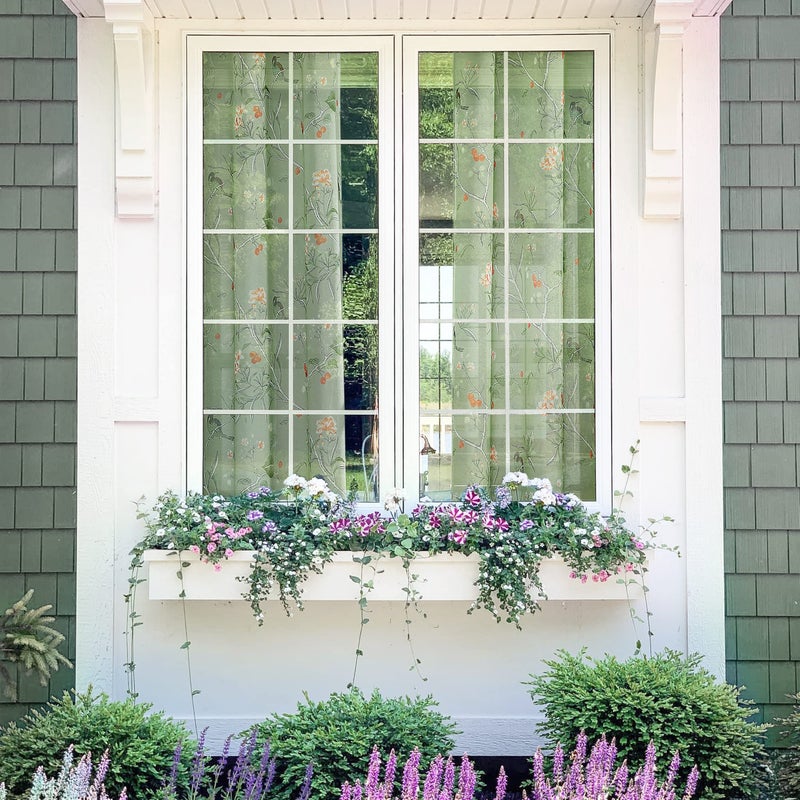 XTMYI Cottage Core Curtains for Kitchen, Nature Cottagecore French Country Farmhouse Green Vintage Bird Floral Sheer Panel for Bedroom Living Room Furniture Bathroom Decor, 63 Inch Length 2 Panels - Image 5