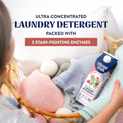 Cleancult Ultra Concentrated Liquid Laundry Detergent Soap, 192 loads (96 oz), Long Lasting Scent, 90% Less Plastic, No Harsh Chemicals, Juniper Sandalwood, Defeats Stains & Odors, HE/Standard Compatible - Image 3
