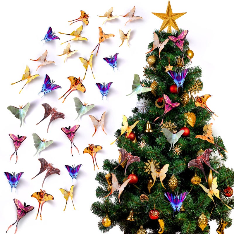 Rtteri 63 Pack 3D Butterfly Moth Wall Decor Butterfly Wall Stickers Butterflies Decals Removable Double Sided Decal Reusable Mural Sticker Set Fairycore Moth for Spring Holiday Party Room Whimsy Decor - Image 4