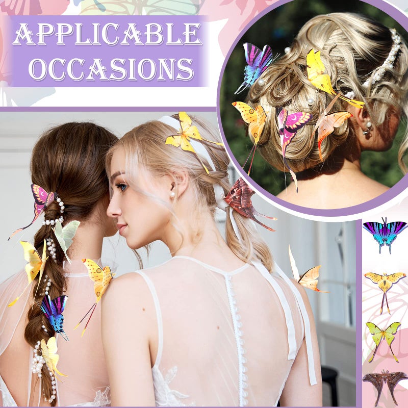 Rtteri 63 Pack 3D Butterfly Moth Wall Decor Butterfly Wall Stickers Butterflies Decals Removable Double Sided Decal Reusable Mural Sticker Set Fairycore Moth for Spring Holiday Party Room Whimsy Decor - Image 5