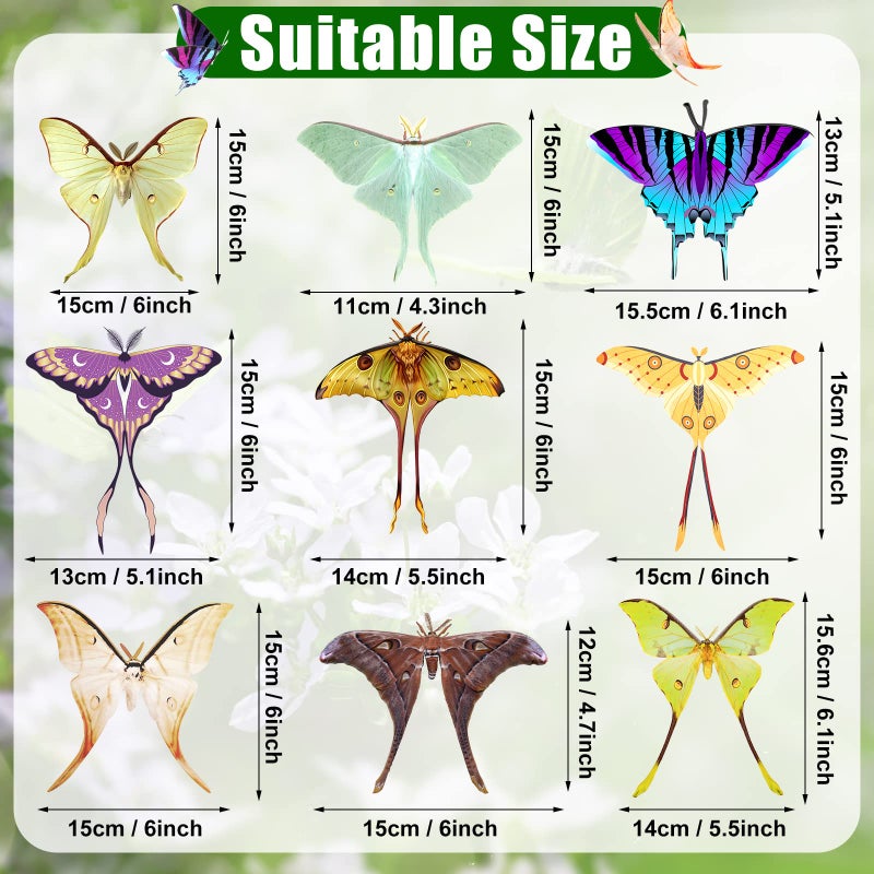Rtteri 63 Pack 3D Butterfly Moth Wall Decor Butterfly Wall Stickers Butterflies Decals Removable Double Sided Decal Reusable Mural Sticker Set Fairycore Moth for Spring Holiday Party Room Whimsy Decor - Image 2