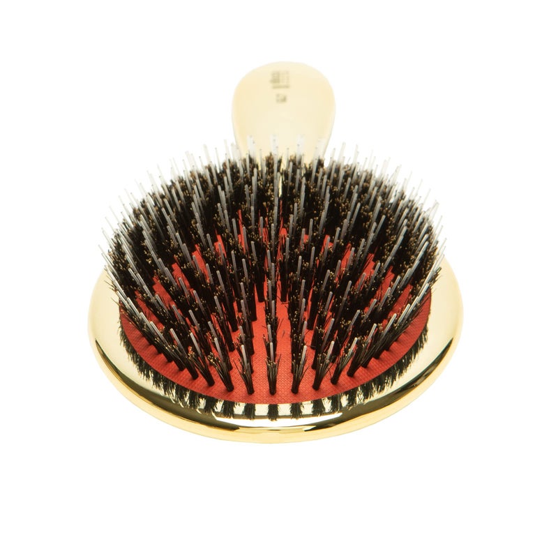 Ibiza Hair Extra Large Oval Boar Brush (GL7 - Gold Metallic) | Boar/Nylon Bristles Stimulate Scalp & Distribute Sebum for Natural Shine | Ideal for Straight Styles, Updos & Roller Sets - Image 3