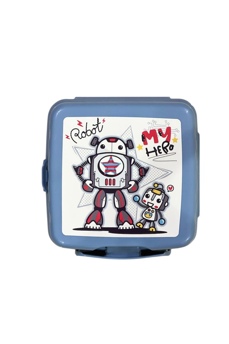 تيتيز صندوق غداء للأطفال مع ملعقة وشوكة ، حاوية طعام للأطفال، صندوق غداء للكبار، صندوق غداء بينتو مكون من 4 أقسام، حاويات طعام للمدرسة/العمل/السفر/النزهات، مانع للتسرب، قابل لإعادة الاستخدام، خالٍ من مادة BPA - Image 1