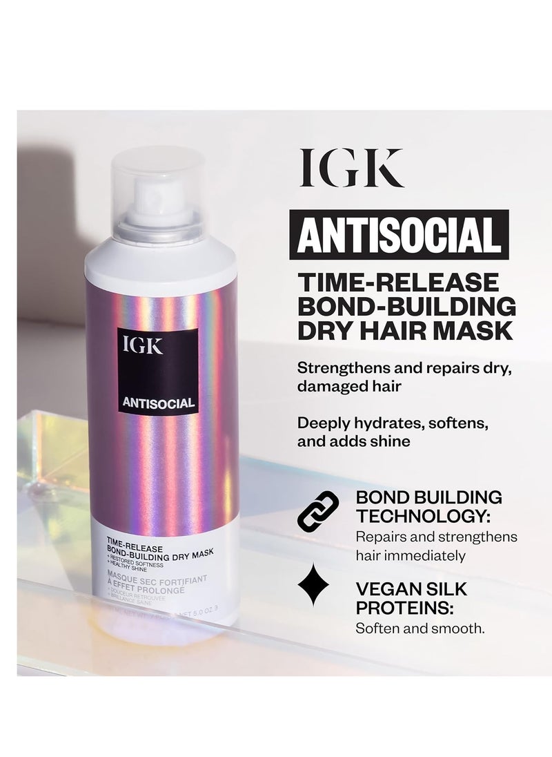 iGK IGK ANTISOCIAL Bond-Building Dry Hair Mask | Repair + Soften + Shine | Vegan + Cruelty Free |  - Image 2