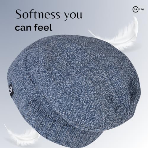 Coreteq Unisex Melange Long Slouchy Woollen Beanie Winter Cap (Classic Grey, Free Size, Pack of 1) - Image 4