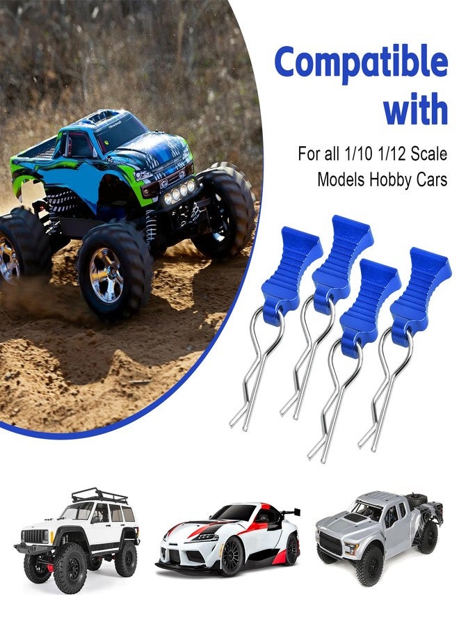 مشابك تثبيت هيكل السيارة RC بمقياس 1/10 مع ألسنة سحب لسيارات Traxxas TRX4 و Axial SCX10 و Redcat RC، بديل لأعمدة تثبيت الهيكل، عبوة من 4 قطع (أزرق داكن) - Image 5