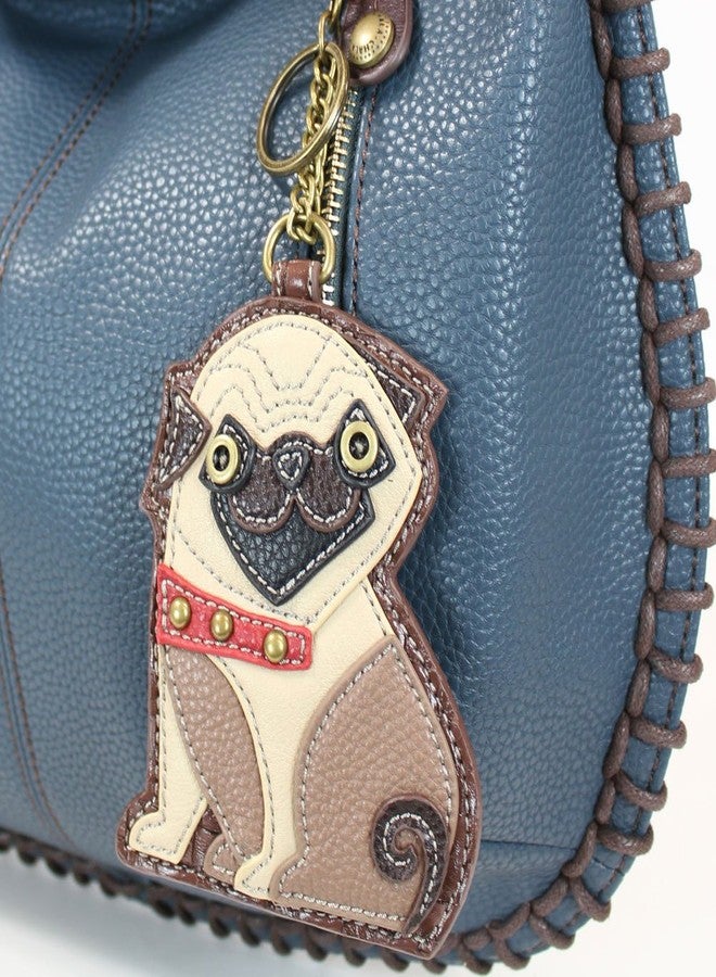 CHALA Large Charming Hobo/Xbody with Adjustable Strap, Navy Blue, 16.5 x 0.5 x 13 in (Pug Dog) - Image 2