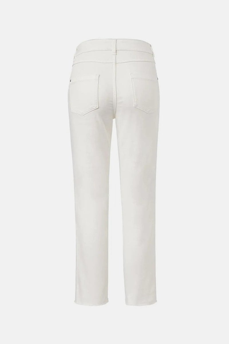 Tchibo Women Slim Fit Plain Stretchable Jeans, White - Image 3