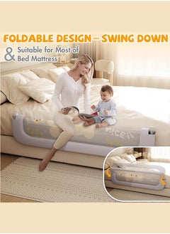 WEMART Baby Bed Rail Guard for Toddlers,Crib Bumpers,Toddler Bed Side Rails for Twin, Full, Queen Bunk Size Bed Swing Down Bedrail Extral Tall Child Safety Side Railing Guards for Kids  - Image 2