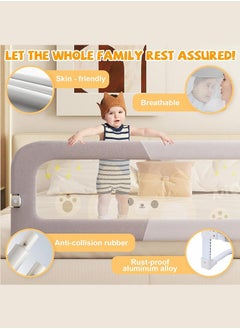 WEMART Baby Bed Rail Guard for Toddlers,Crib Bumpers,Toddler Bed Side Rails for Twin, Full, Queen Bunk Size Bed Swing Down Bedrail Extral Tall Child Safety Side Railing Guards for Kids  - Image 4