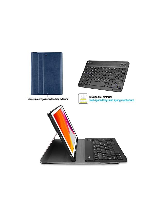 Procases Keyboard Case For Ipad 10.2 9Th Generation 2021/ 8Th Gen 2020/ 7Th Gen 2019, Wireless Magnetically Detachable Keyboard And Stand Folio Case For 10.2" Ipad 9Th/8Th/7Th, Auto Sleep/Wake -Navy - Image 4