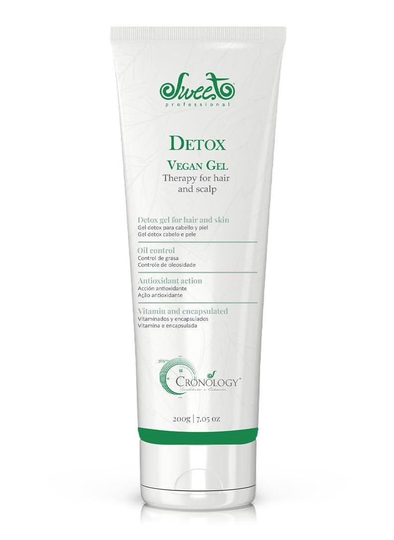 Sweet Professional Detox Hydrating Gel Hair Mask - Hair & Scalp Oilness Control, Protection & Nourishment, Hair Care Products for Women - VEGAN, Green Clay, Red Seaweed Extracts - 7.05oz - Sweet Pro  - Image 1