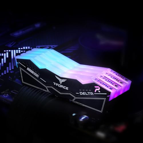 TeamGroup T-Force Delta RGB 16GB 6000MHz (6000MT/s) CL38 Black DDR5 Desktop Gaming Memory, Metal Heatsink, ARGB Sync, ECC, XMP 3.0/EXPO, Compatible With Intel/AMD CPU, High Performance Low Latency RAM - Image 2