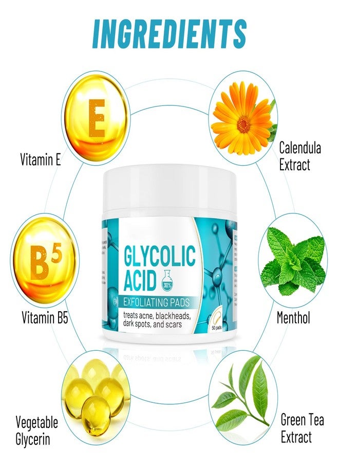 Bieyoc Glycolic Acid Pads 30%, Exfoliates Surface Skin and Reduces Fine Lines and Wrinkles, 50Pads - Image 4