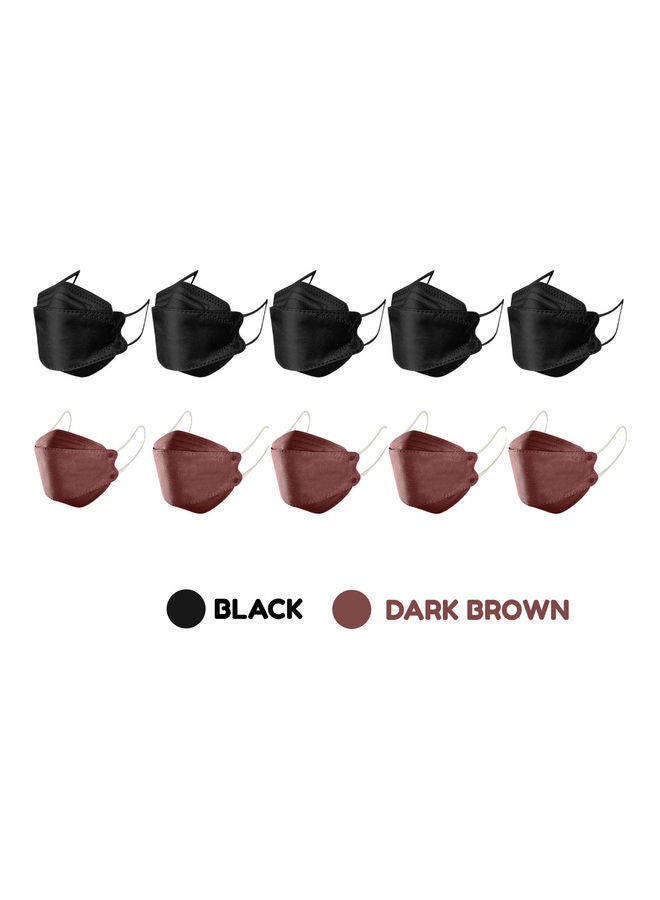 NIBEMINENT 30-Piece KF94 Face Mask For Adults Black and Dark Brown - Image 1