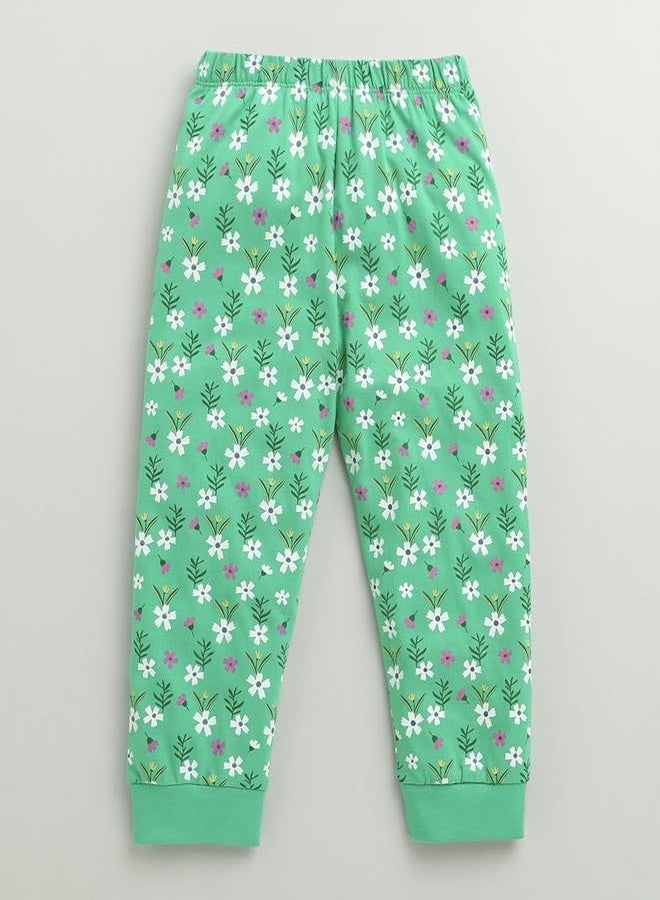 BUMZEE Girls Cotton Half Sleeves T-Shirt & Pyjama Set Mint Green & Navy - 12-18 Months (Peb10479D-nbl) - Image 4