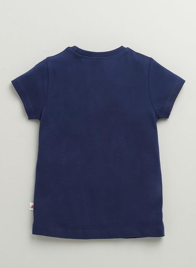 BUMZEE Girls Cotton Half Sleeves T-Shirt & Pyjama Set Mint Green & Navy - 12-18 Months (Peb10479D-nbl) - Image 3