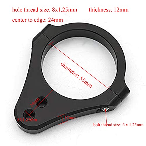 HYEPIVOT 55mm CNC Aluminum Motorcycle Fork Tube Brackets Steering Damper Frame Mounting Clamp Foot Fixer Hardware Parts Stabilizer Universal - Image 5