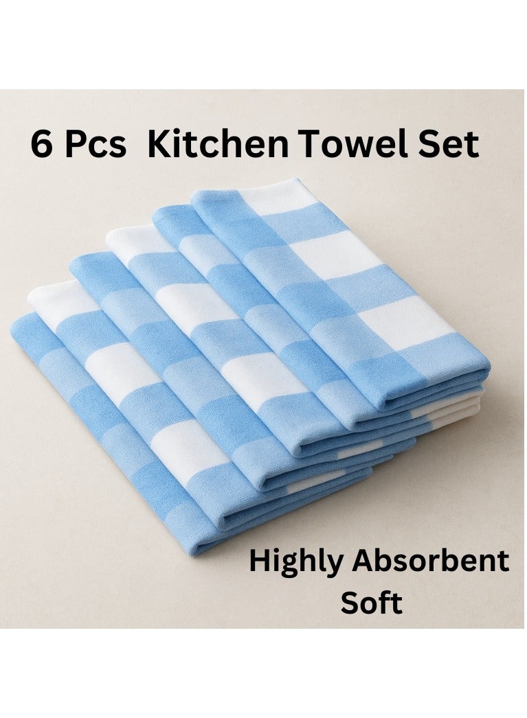 AZM طقم مناشف مطبخ مكون من 6 قطع 42x28 سم - Image 1