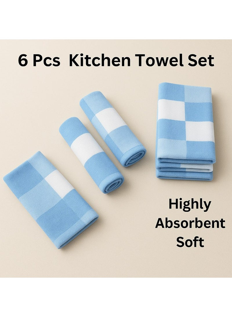 AZM طقم مناشف مطبخ مكون من 6 قطع 42x28 سم - Image 3