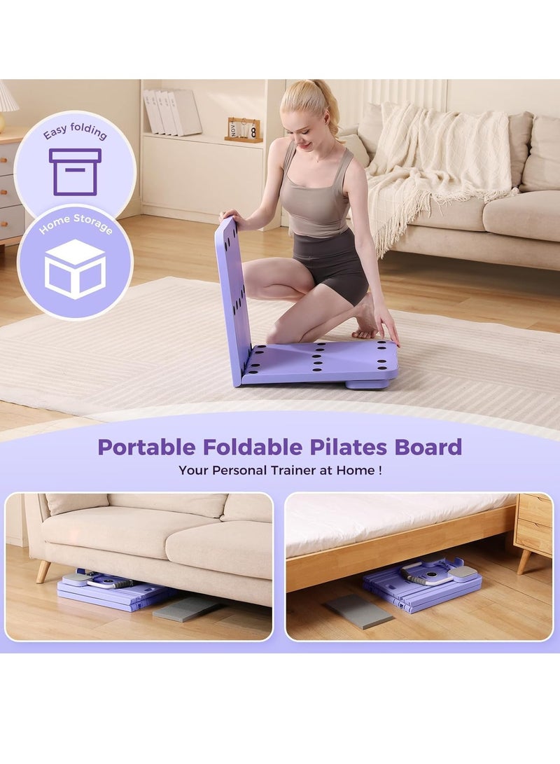 Y&D Portable Pilates Reformer Machine for Home Gym - Auto-Rebound Pilates Board with Abdominal Core Trainer & Full Body Workout Professional Pilates Equipment for Men and Women Purple  - Image 5
