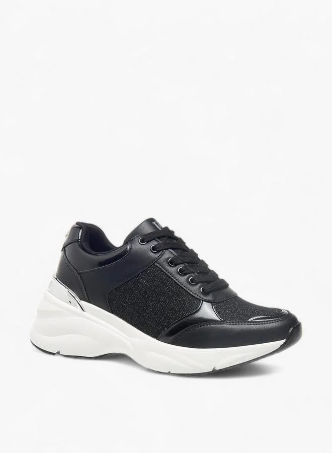 فلورا بيلا من شو إكسبرس سنيكرز نسائي مزين بالترتر مع إغلاق برباط