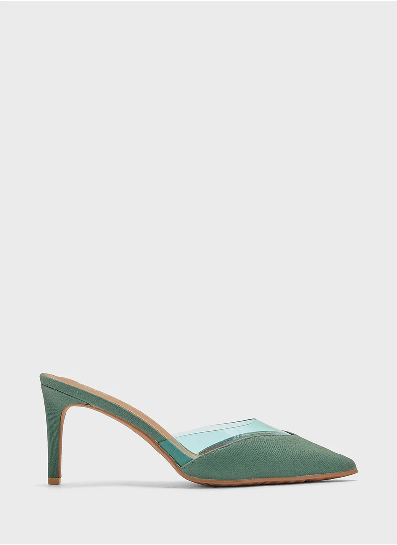 ELLA Transluscent Panel Pointy Pump