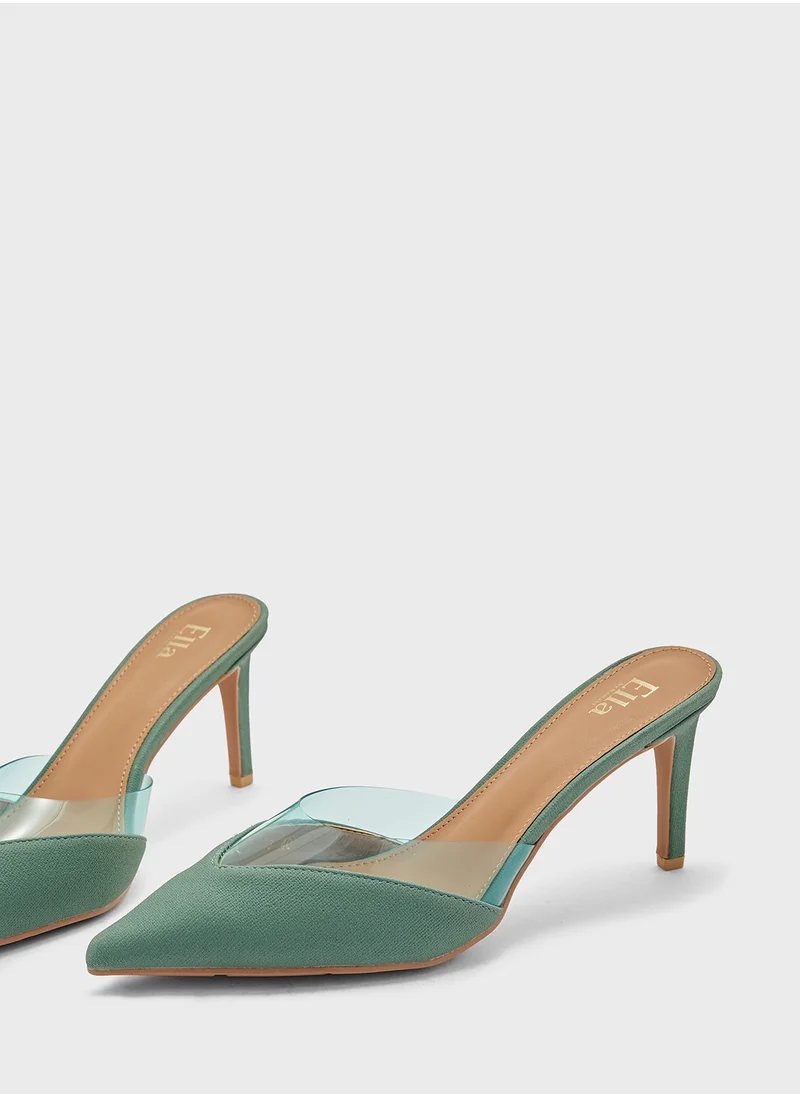 ELLA Transluscent Panel Pointy Pump