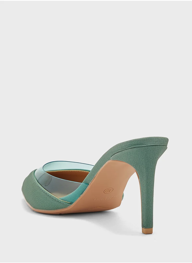 ELLA Transluscent Panel Pointy Pump