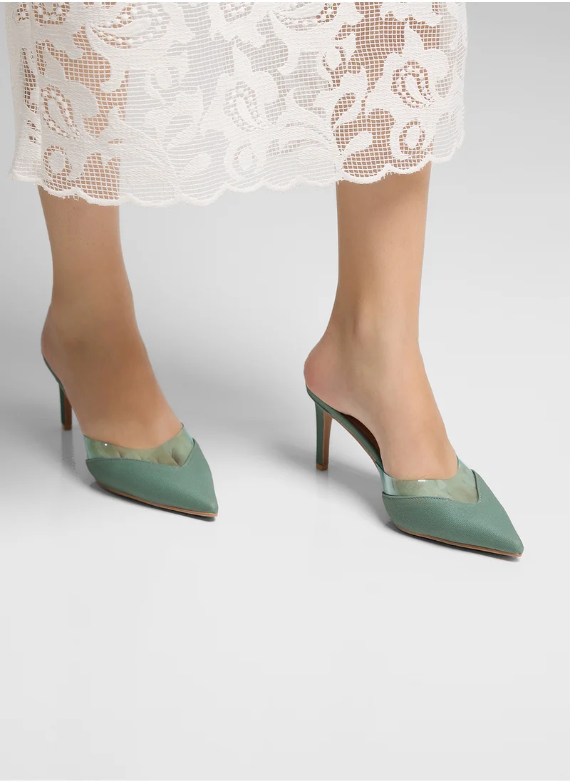 ELLA Transluscent Panel Pointy Pump