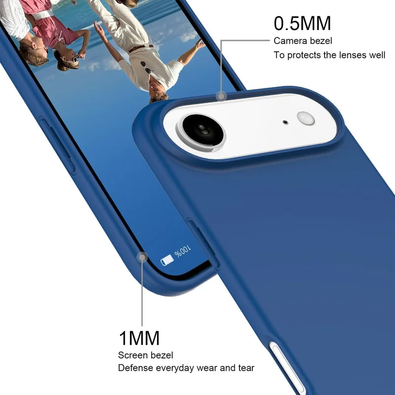 Mobcos Mobcos iPhone 17 Air Navy Blue Mobcos iPhone 17 Air Navy Blue Luxury Magnetic Compatible for iPhone Series – Shockproof, Slim Fit, Soft-Touch Protective Cover with Magnetic Wireless Charging Support  | Best Price UAE