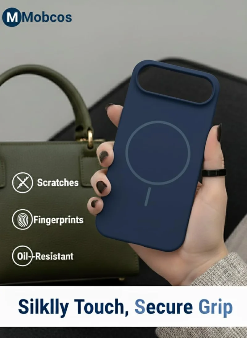 Mobcos Mobcos iPhone 17 Air Navy Blue Mobcos iPhone 17 Air Navy Blue Luxury Magnetic Compatible for iPhone Series – Shockproof, Slim Fit, Soft-Touch Protective Cover with Magnetic Wireless Charging Support  | Best Price UAE