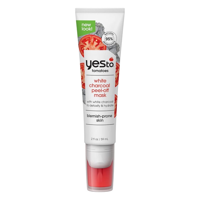 Yes To Tomatoes Clear Skin Detoxifying  Hydrating White Charcoal PeelOff Mask Dry  Sensitive Skin Detoxify  Hydrate Skin Vegan 95 Natural Ingredients Does Not Apply 2 Fl Oz