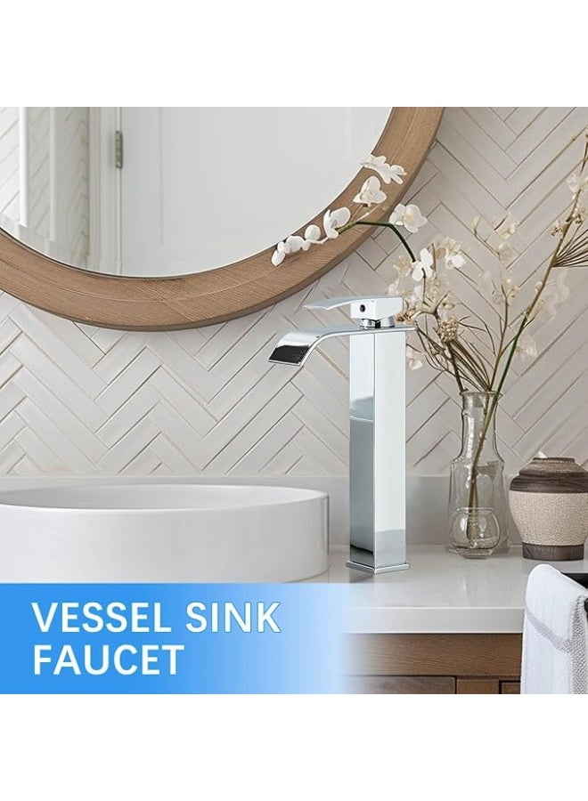 واي دي صنبور حوض حمام YD Waterfall، بمقبض واحد، يُثبّت على سطح الحوض، مناسب للأحواض الطويلة، مزود بخاصية التحكم في الماء الساخن والبارد، صنبور عصري مقاوم للرذاذ، مصنوع من النحاس المتين - Image 5