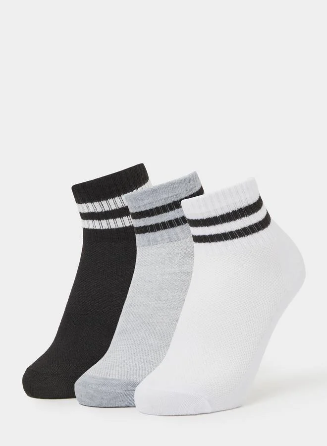 Styli Pack of 3 - Kids Striped Ankle Socks