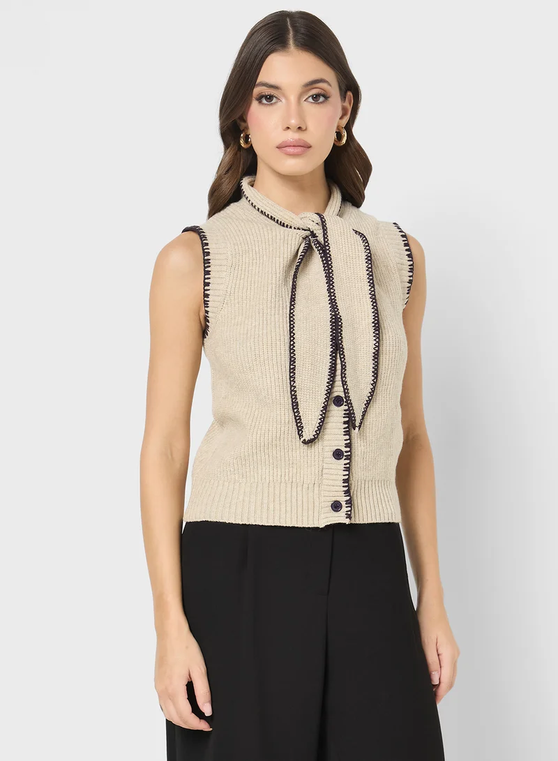 ELLA Sweater Vest With Neck Tie