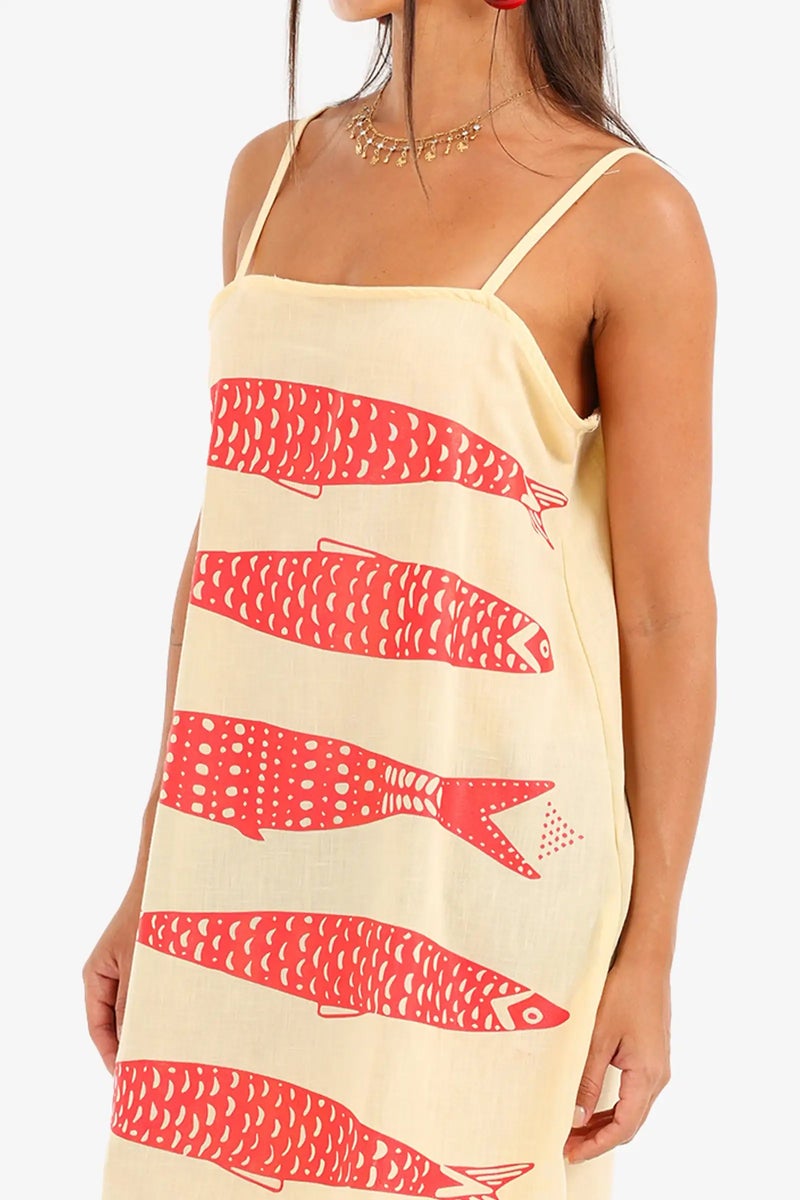 Carina Fish Print Beach Dress - Image 5