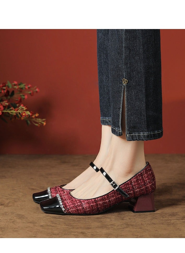 Loquat Sheepskin Fragrant Mary Jane Single Shoes - Image 1