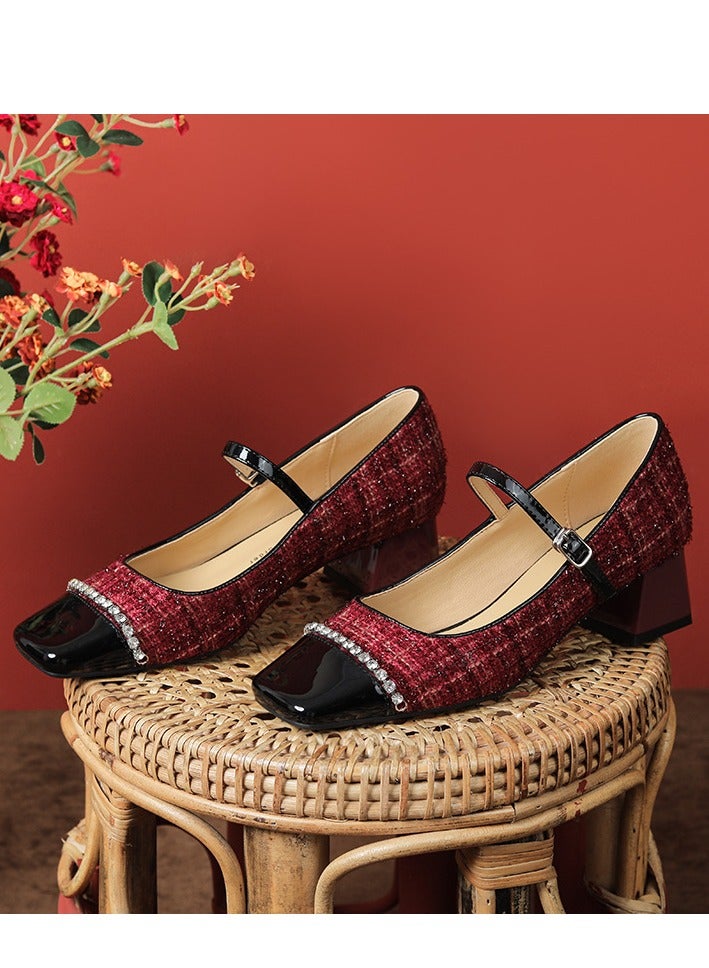 Loquat Sheepskin Fragrant Mary Jane Single Shoes - Image 2