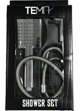 Tema Tetra Articulated Hanger Bathroom Shower Set Chrome  - Image 2